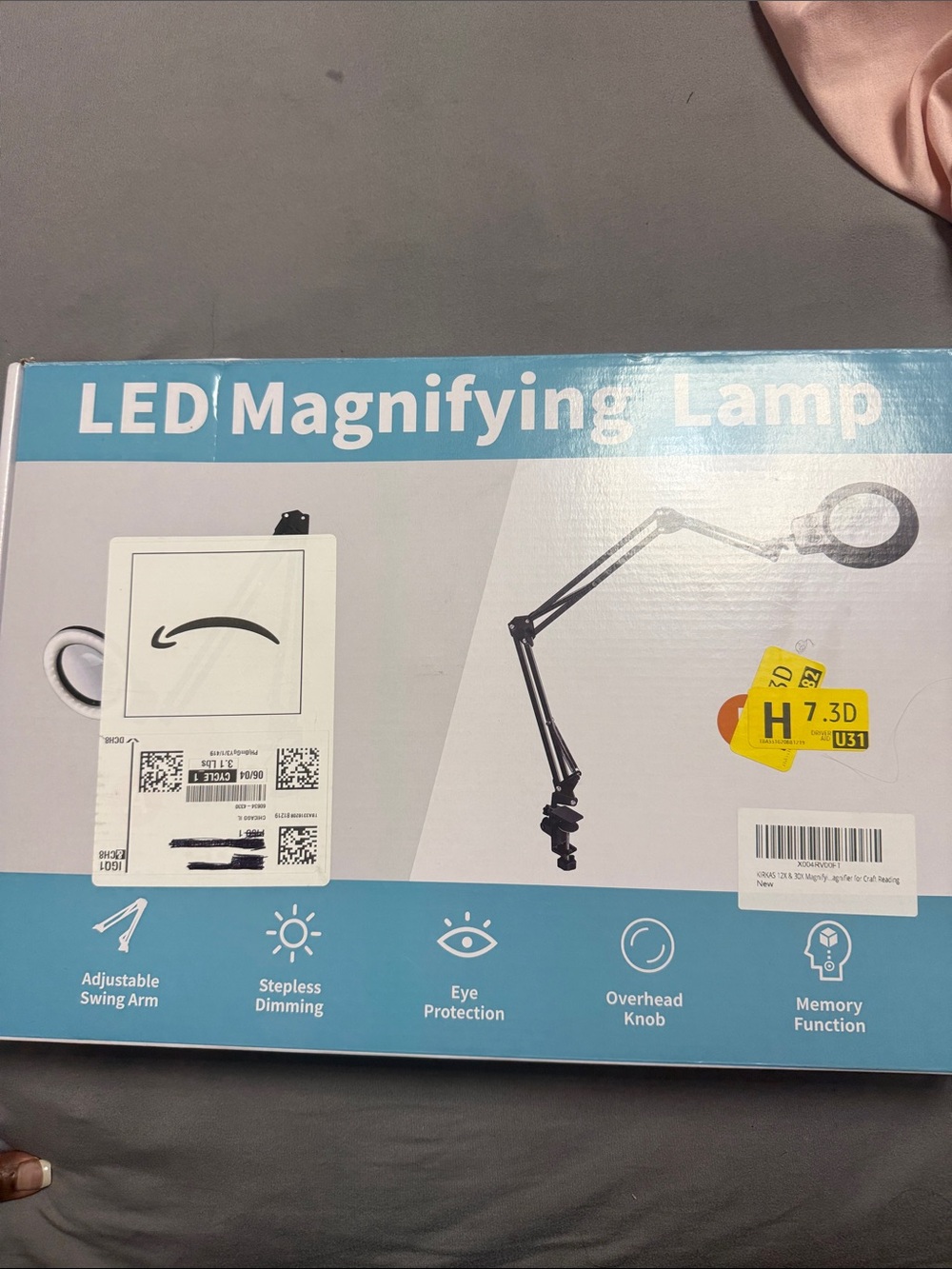 LED Magnifying Lamp - Adjustable Swing Arm, Eye Protection
